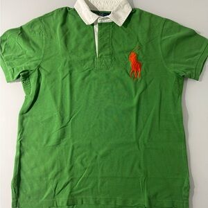 Polo by Ralph Lauren Green and Orange Polo Shirt Mens L